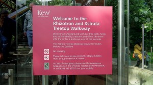 Kew Gardens Treetop Walkway info board      